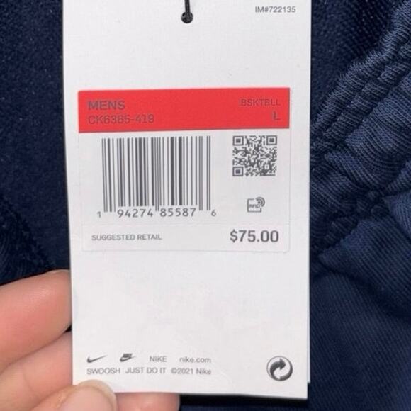 Nike Dri-Fit men’s basketball elastic hem navy blue sweatpants NWT (large) - Picture 8 of 11